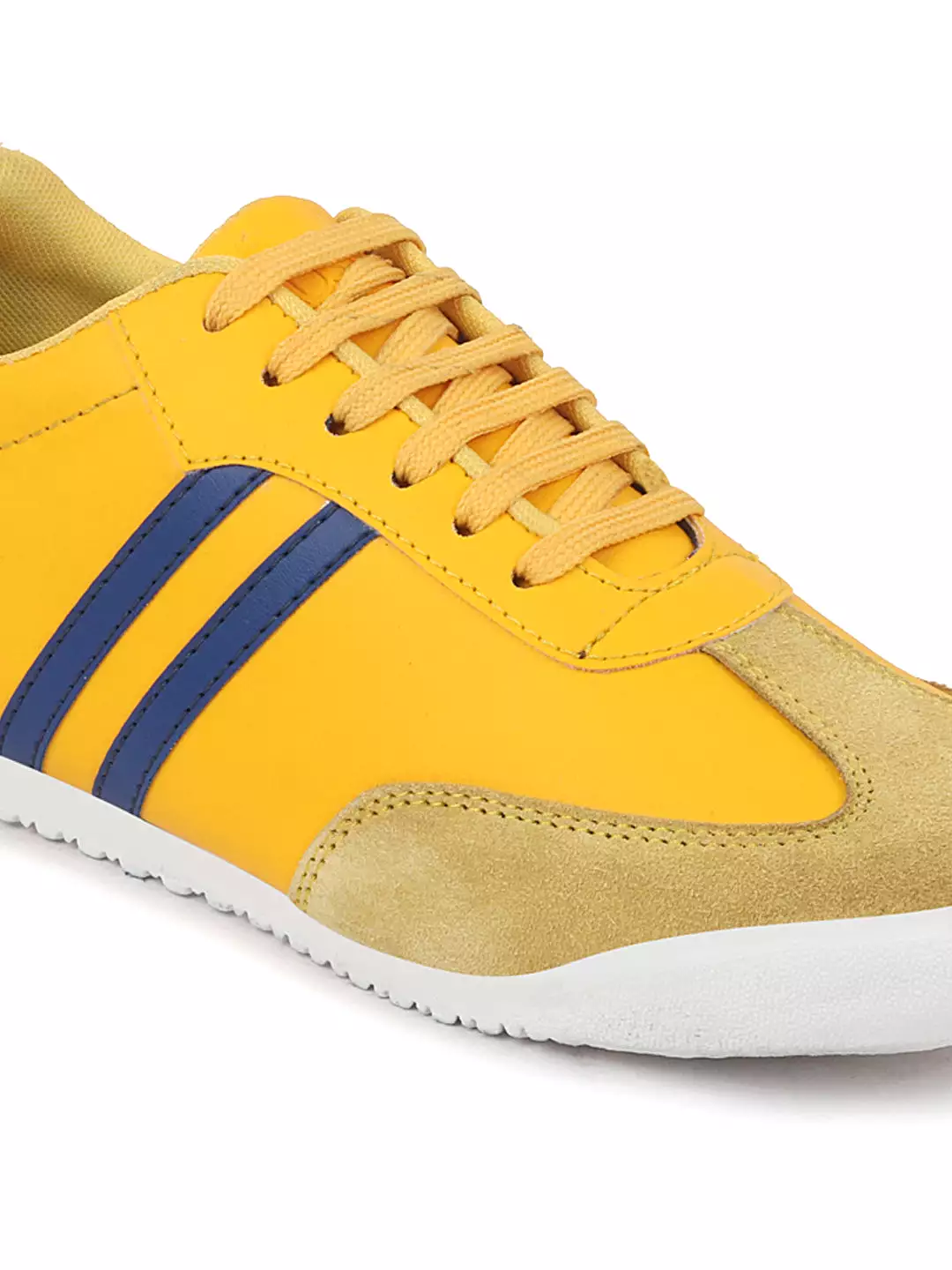 Men Yellow Lace Up Trendy Stylish Outdoor Fashion Sneakers