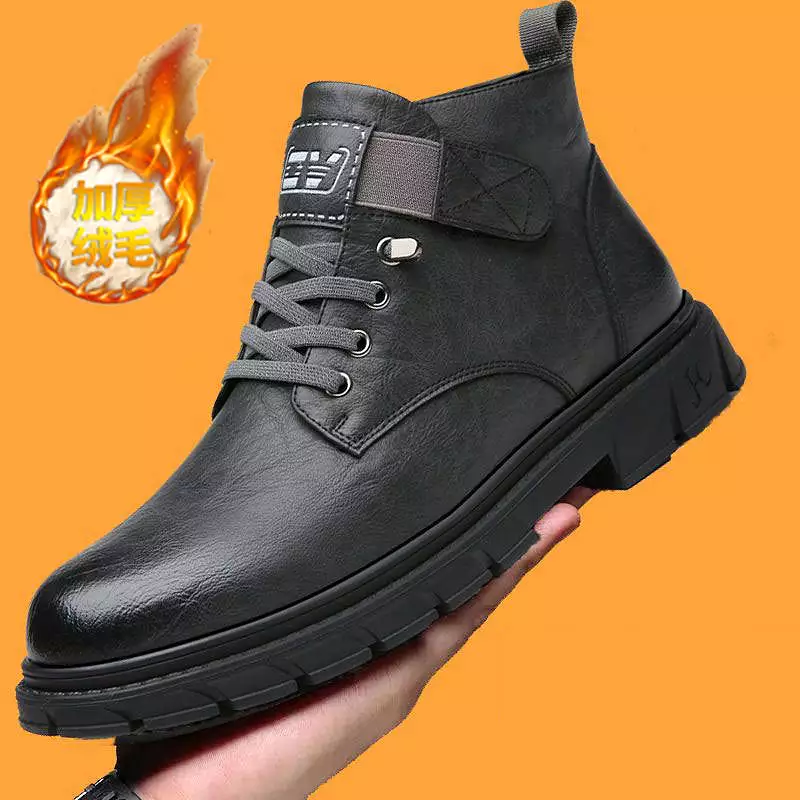 Men's leather genuine leather high-top boots