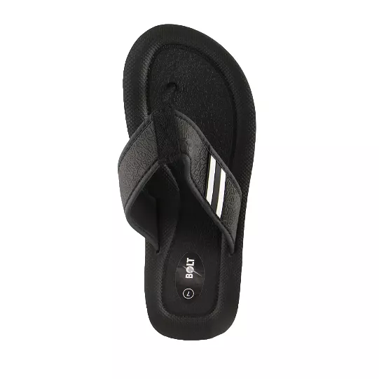 Mens Lightning Bolt Wilson Thongs Sandals Shoes Flip Flops Black/White