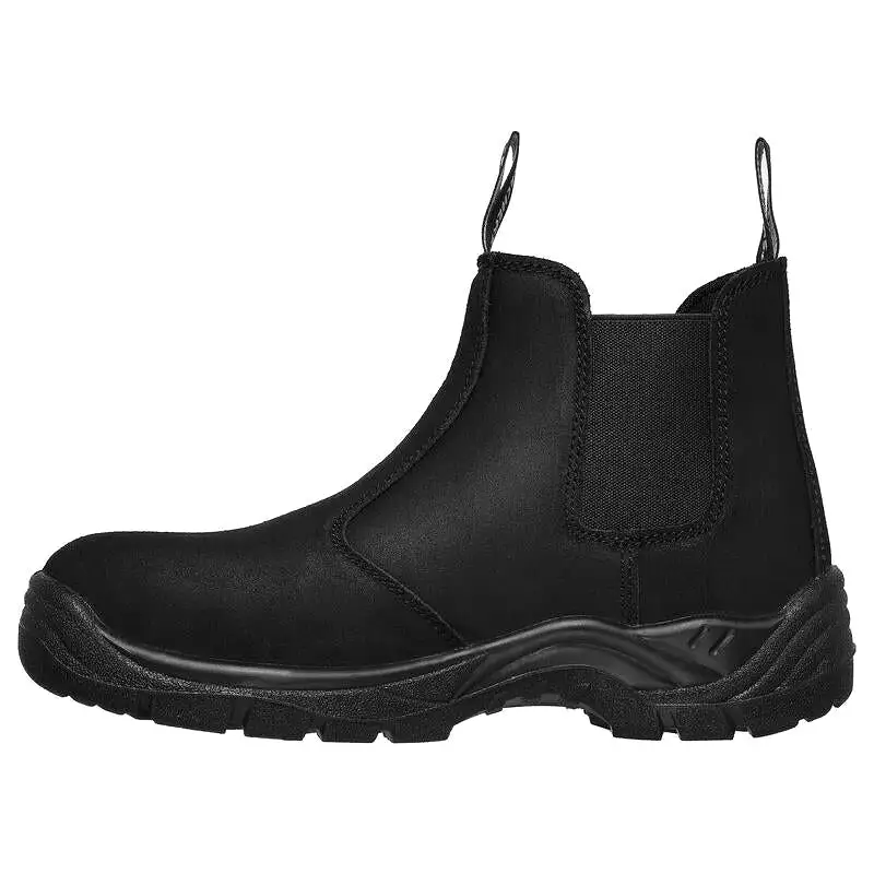 Mens Skechers Skx Work Chelsea Boot Black Steel Cap Safety Work Shoe