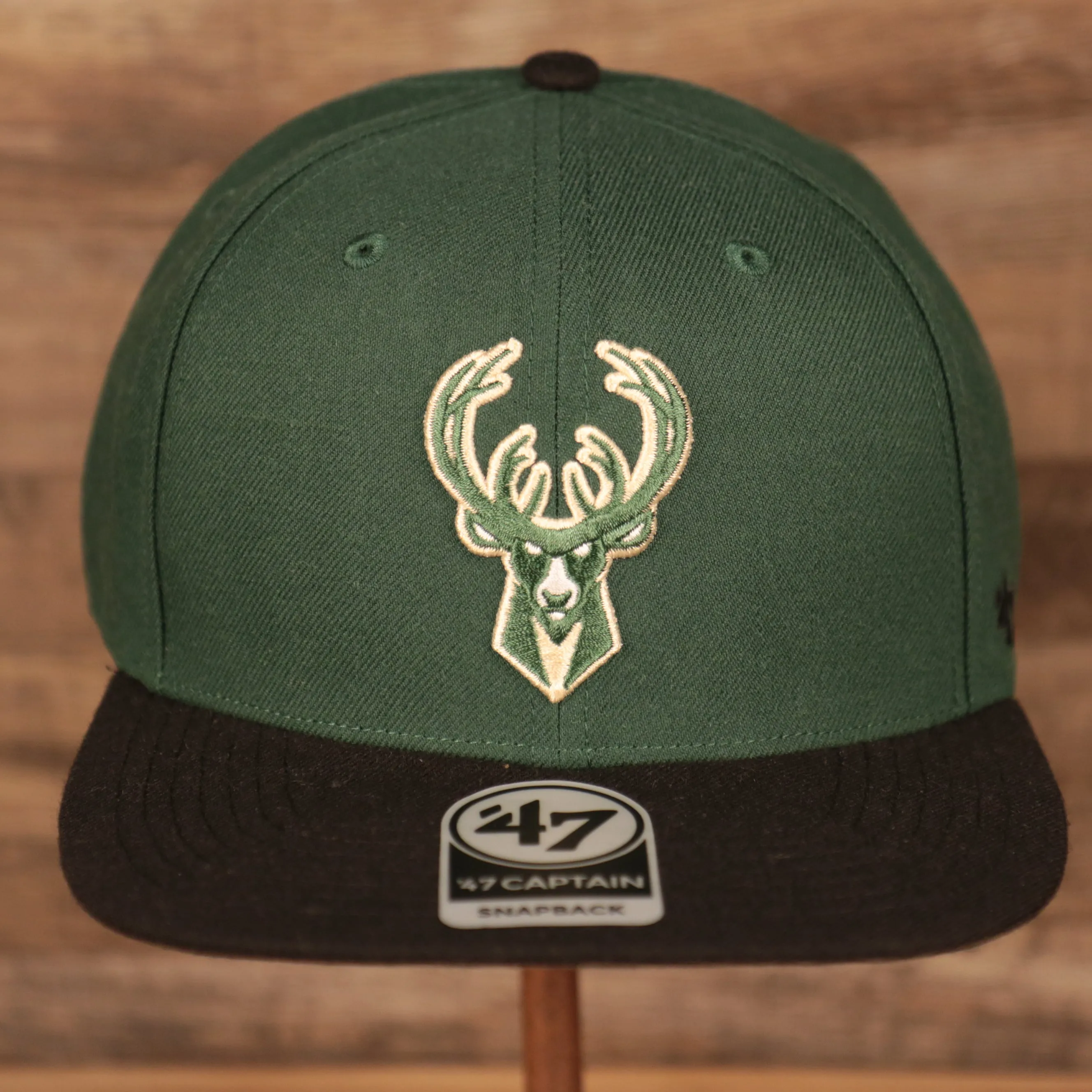 Milwaukee Bucks Dark Green and Black Adjustable Grey Bottom Snapback Hat