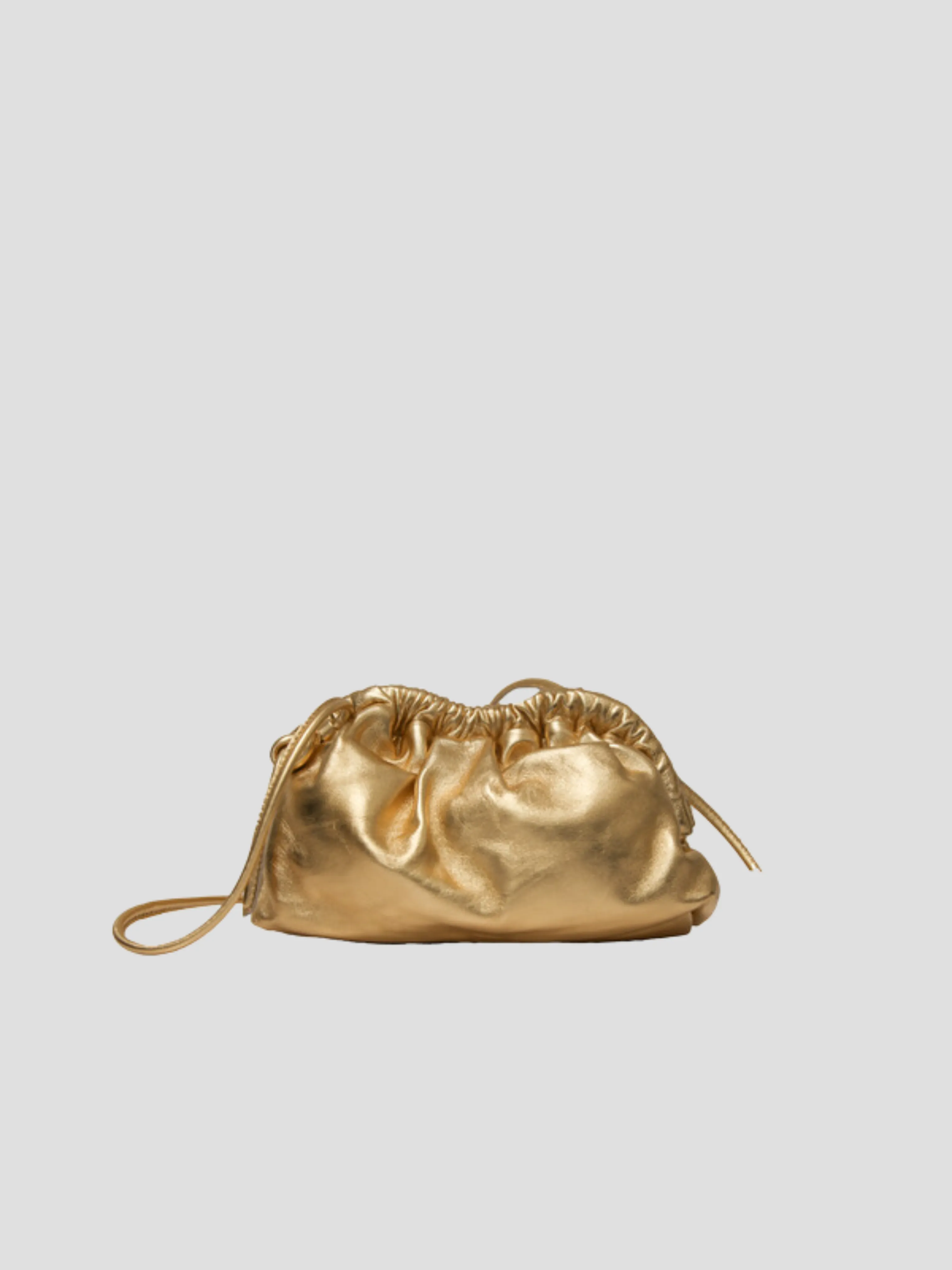 Mini Cloud Clutch in Gold Leather