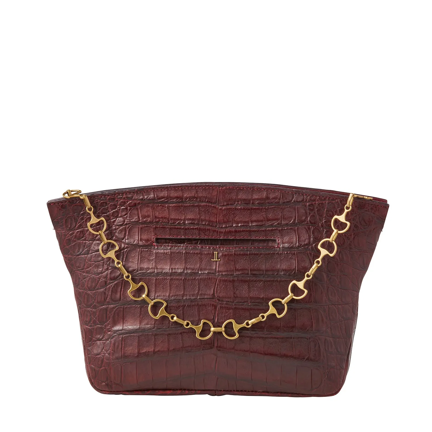 Oversized Caiman Clutch :: Black Cherry