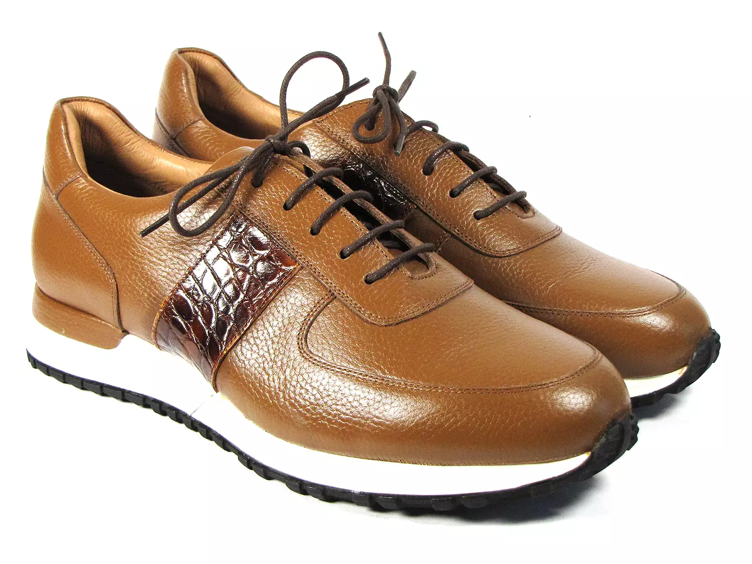 Paul Parkman Men's Cognac Floater Leather Sneakers - LP206CGN