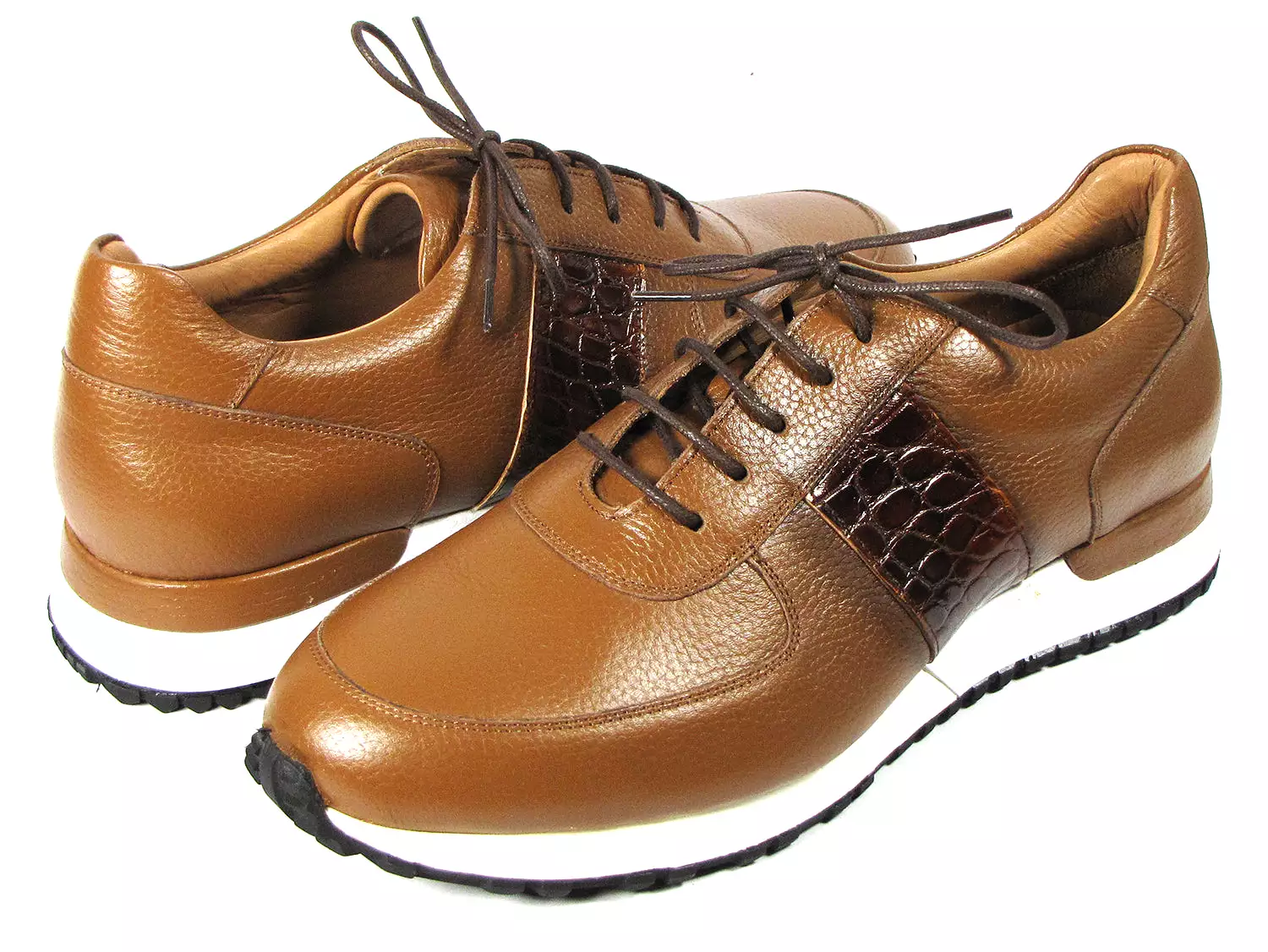 Paul Parkman Men's Cognac Floater Leather Sneakers - LP206CGN