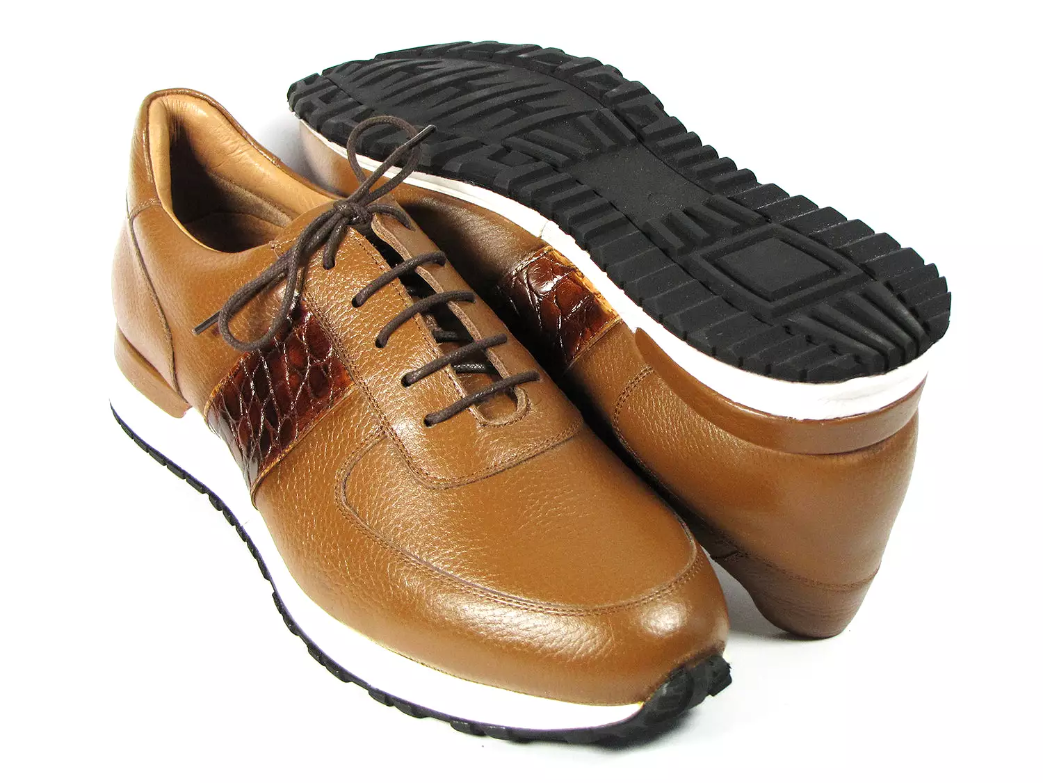 Paul Parkman Men's Cognac Floater Leather Sneakers - LP206CGN