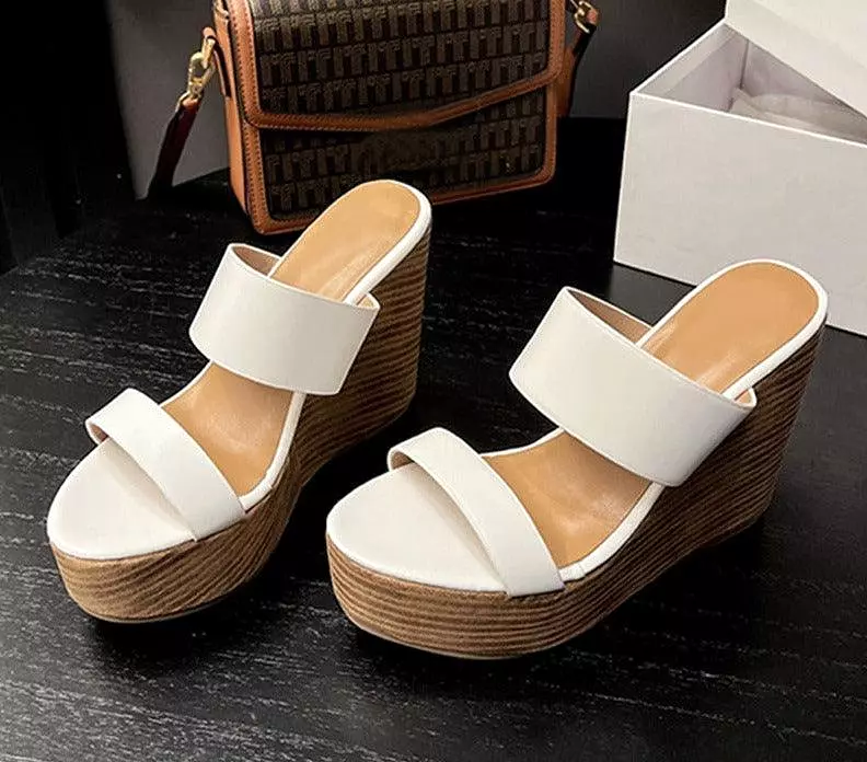 Peep Toe Wedge Sandal Shoes