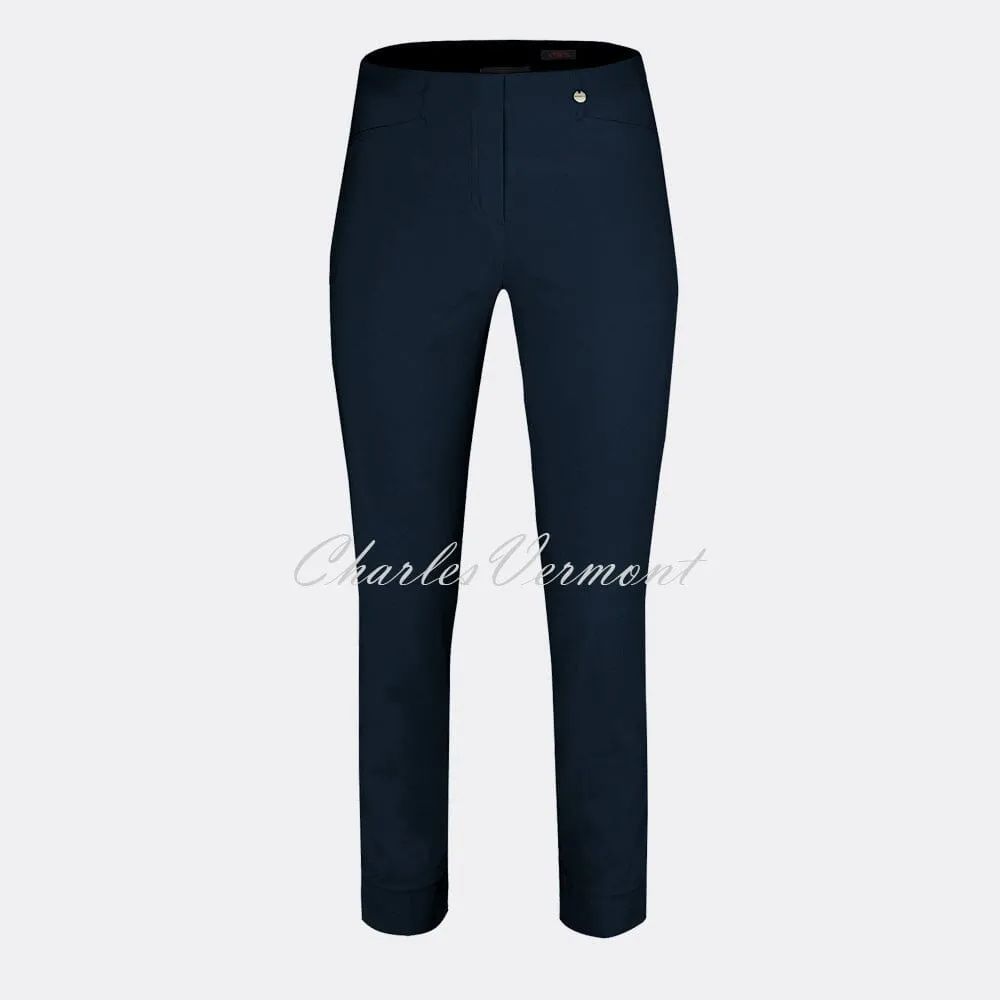 Robell Rose 09 - 7/8 Cropped Super Slim Trouser 51527-54025-69 – Ultra Thin Fleece Lined (Navy)