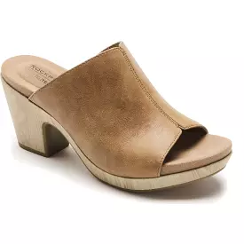 Rockport Womens VIVINNE Leather Plumps Block Heel