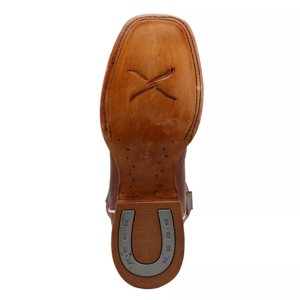 'Twisted X' Men's 12 Rancher Western Square Toe - Brunette & Pumpkin