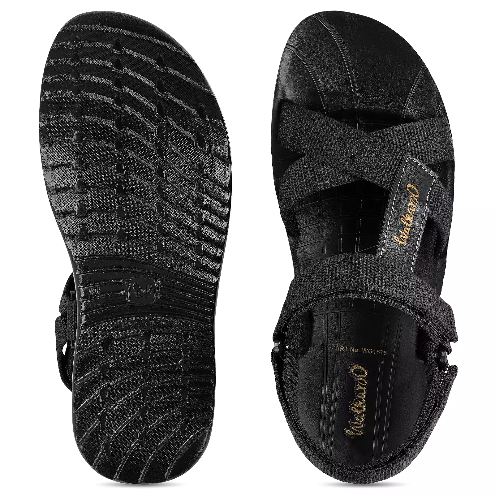 Walkaroo Men Sandals  - WG1575 Black