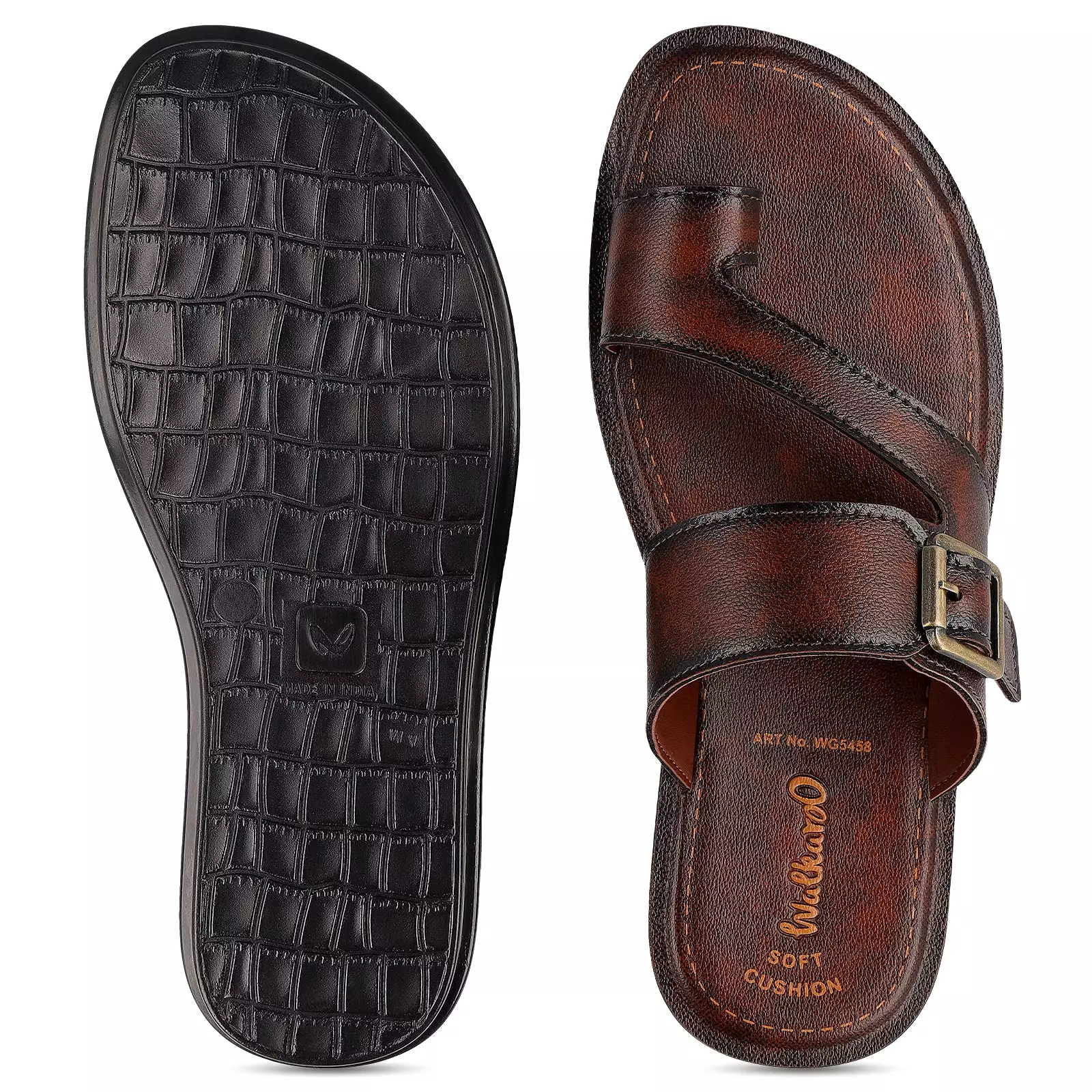 Walkaroo Men Sandals  - WG5458 Brown