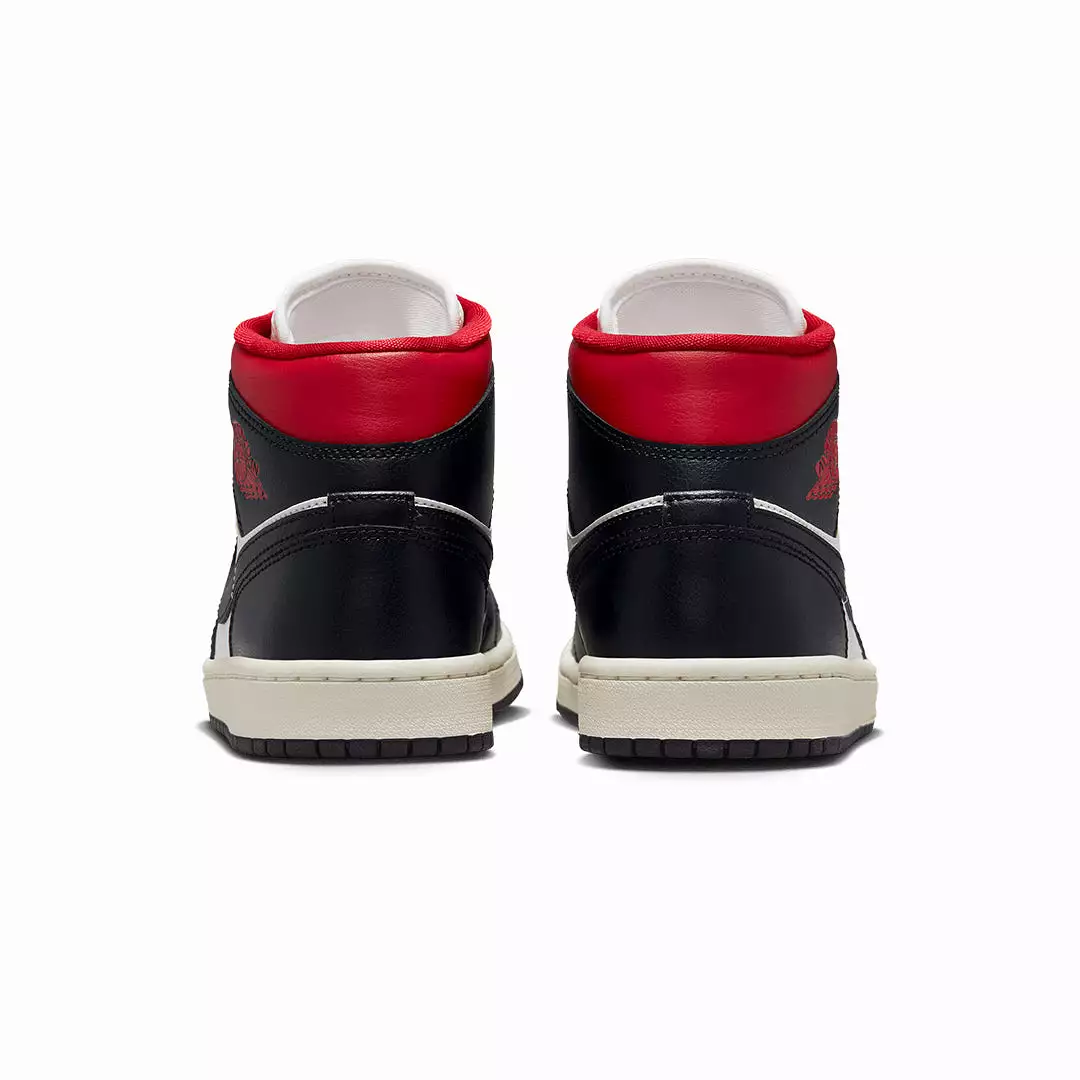 WMN'S AIR JORDAN 1 MID 'BLACK/GYM RED-SAIL'