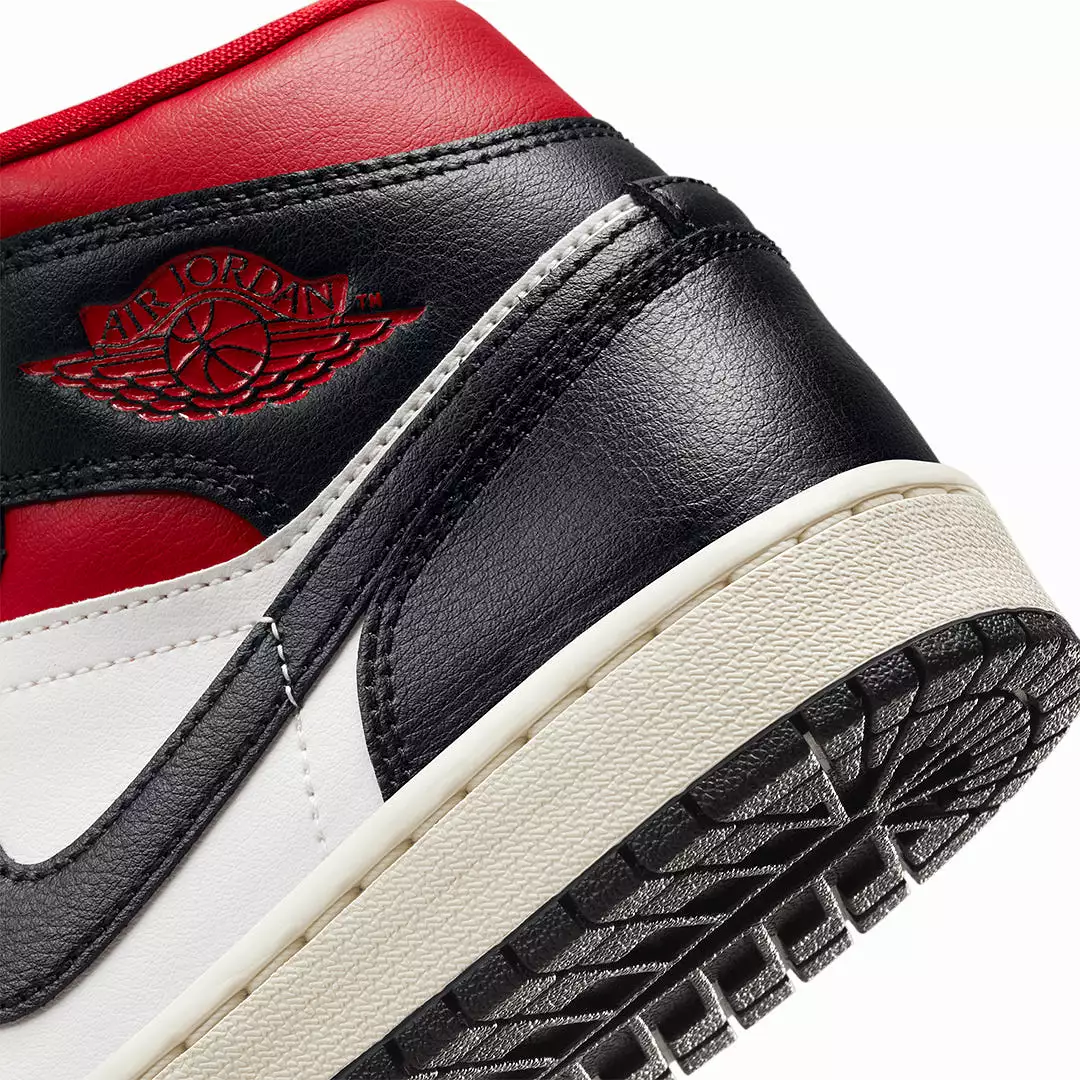 WMN'S AIR JORDAN 1 MID 'BLACK/GYM RED-SAIL'