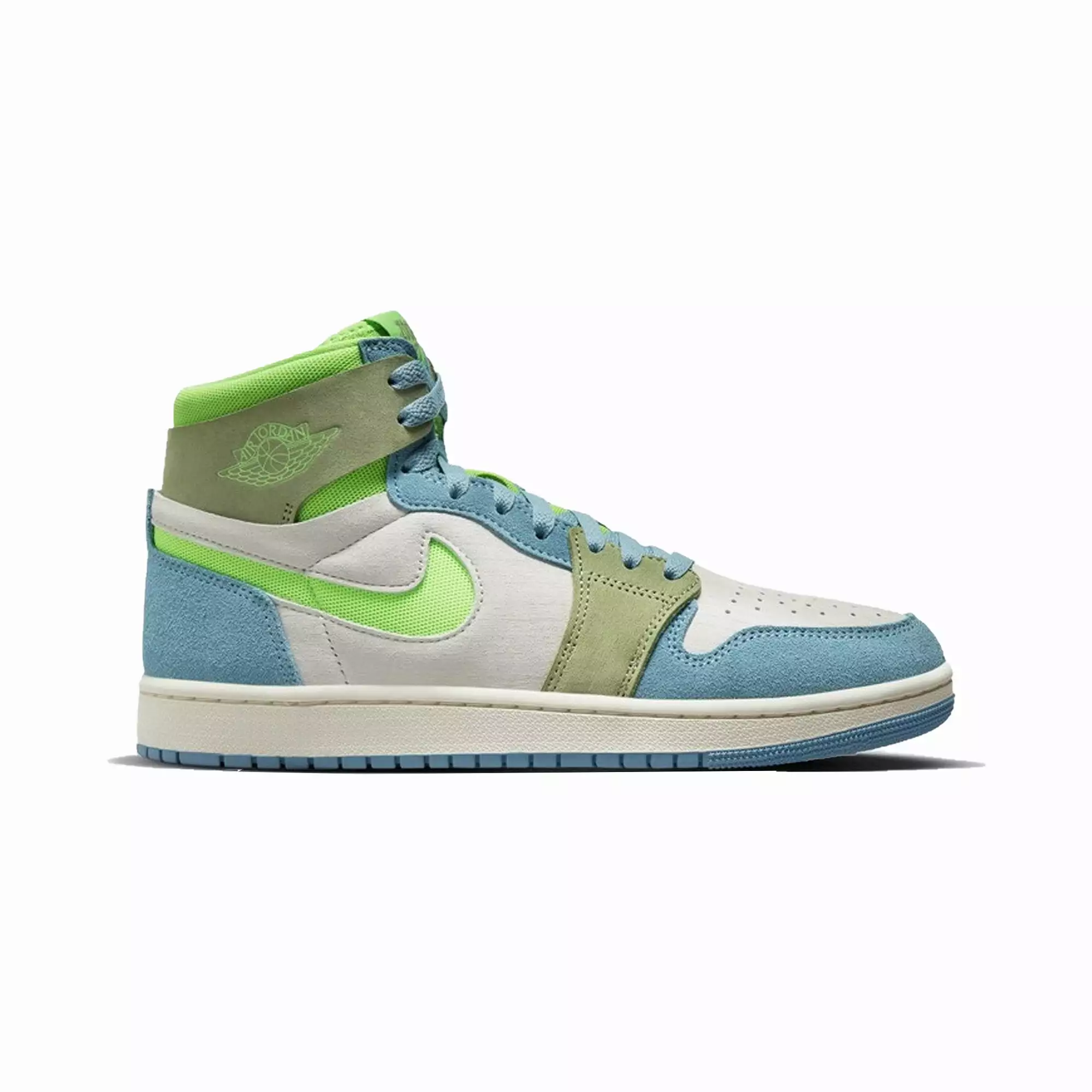 WMN'S AIR JORDAN 1 ZOOM CMFT 2 'CERULEAN/GREEN STRIKE-OIL GREEN-PHANTOM'