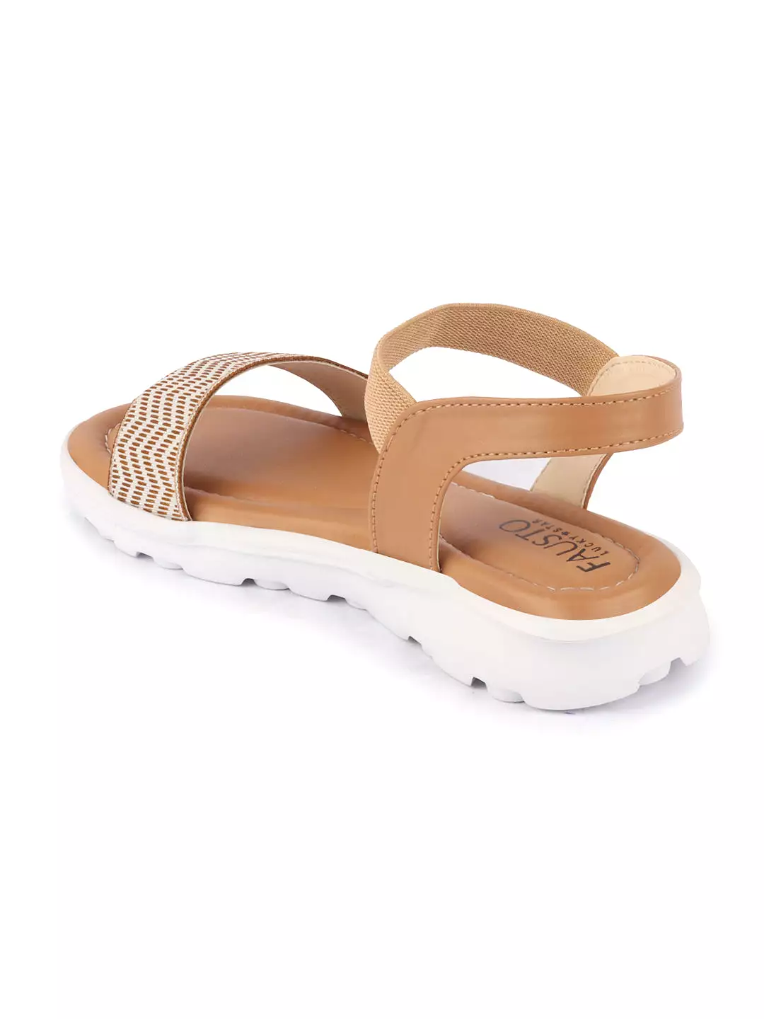 Women Beige Open Toe Fashion Stylish Day Long Comfort Slip On Wedges Sandals