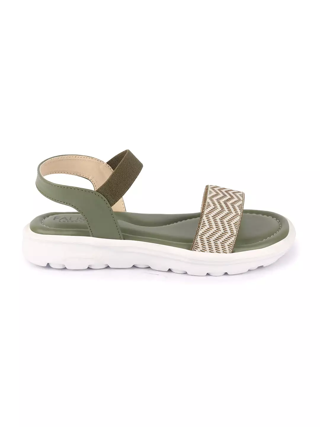 Women Green Open Toe Fashion Stylish Day Long Comfort Slip On Wedges Sandals