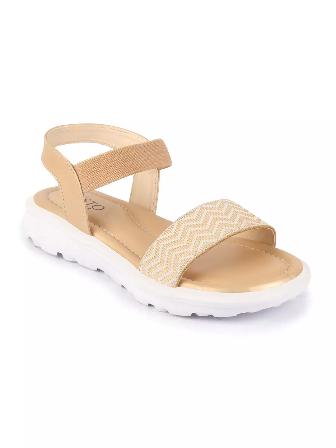 Women Tan Open Toe Fashion Stylish Day Long Comfort Slip On Wedges Sandals