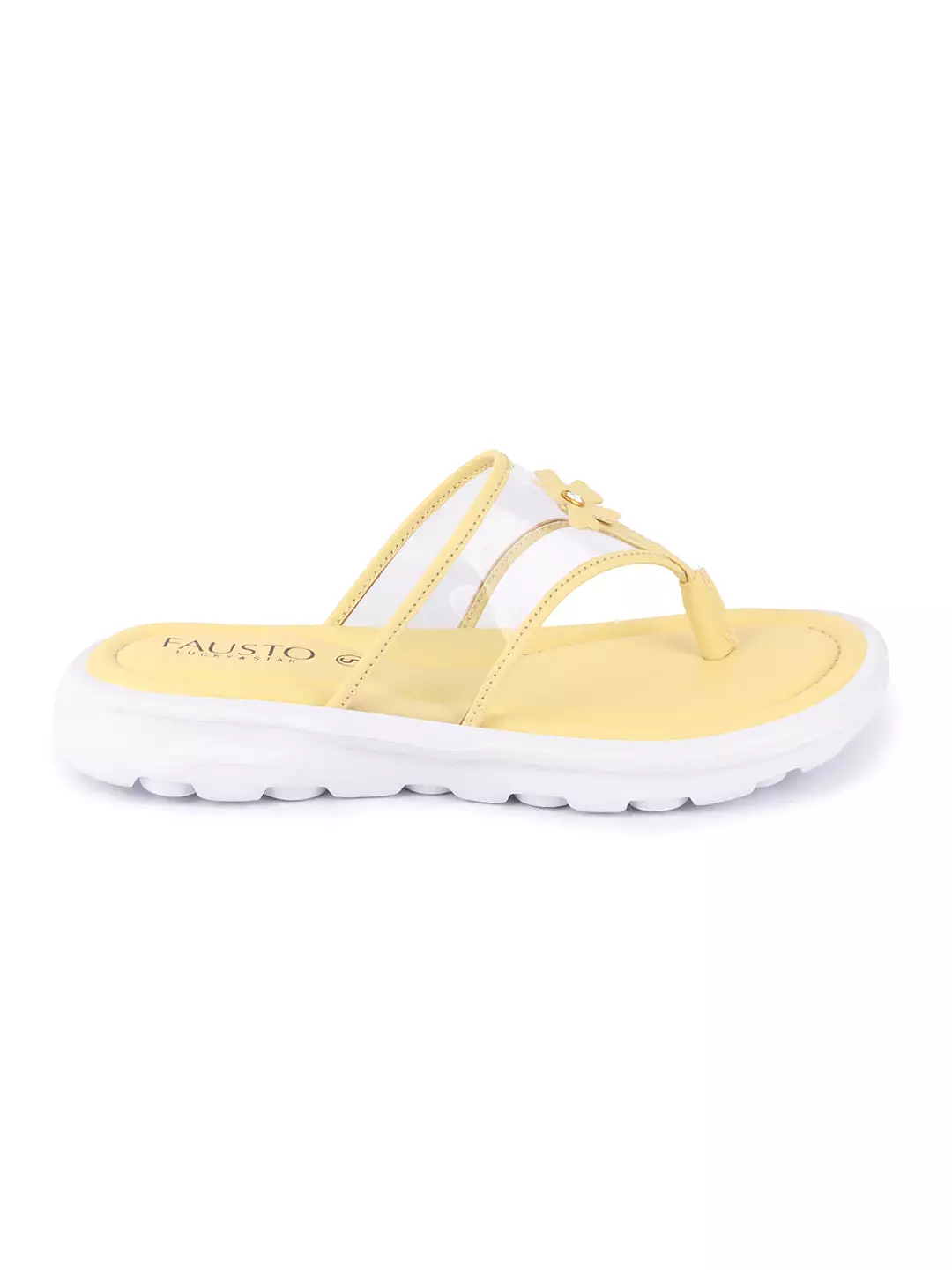 Women Yellow Casual Party Beach Fashion Stylish Floral Design Thong Flats Wedges Slipper