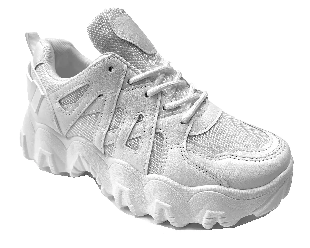 Women's 9176 Chunky Sole Lace Up Trainers