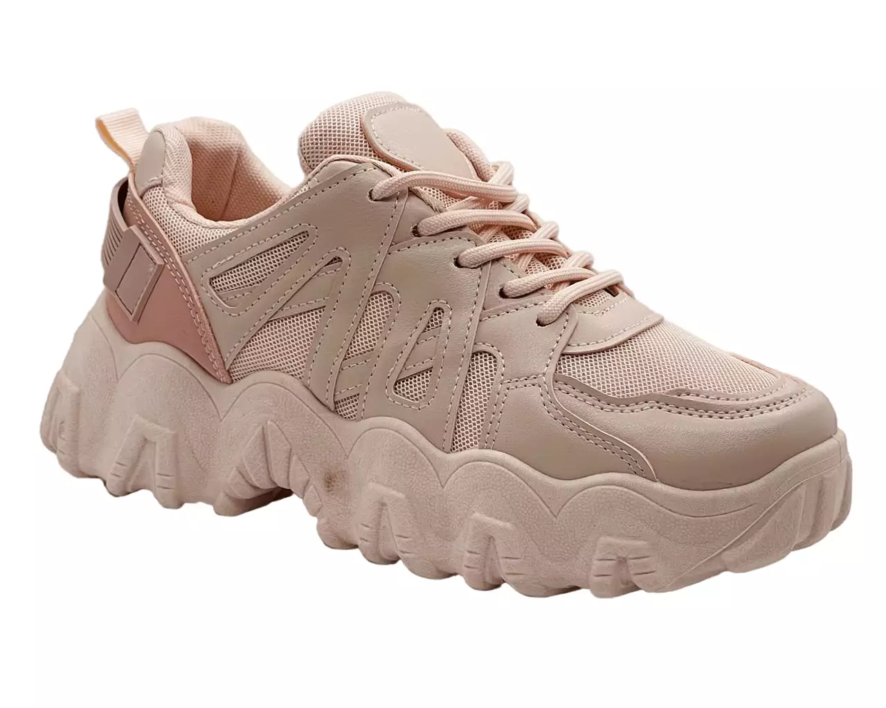 Women's 9176 Chunky Sole Lace Up Trainers