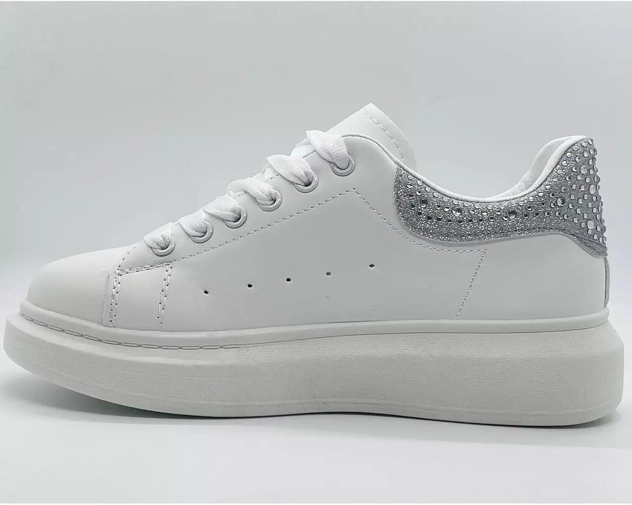 Women's Crystal Chunky Sole Lace Up Trainers