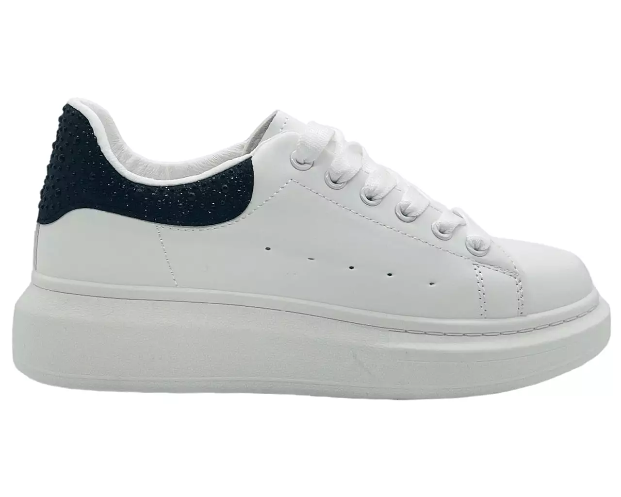 Women's Crystal Chunky Sole Lace Up Trainers