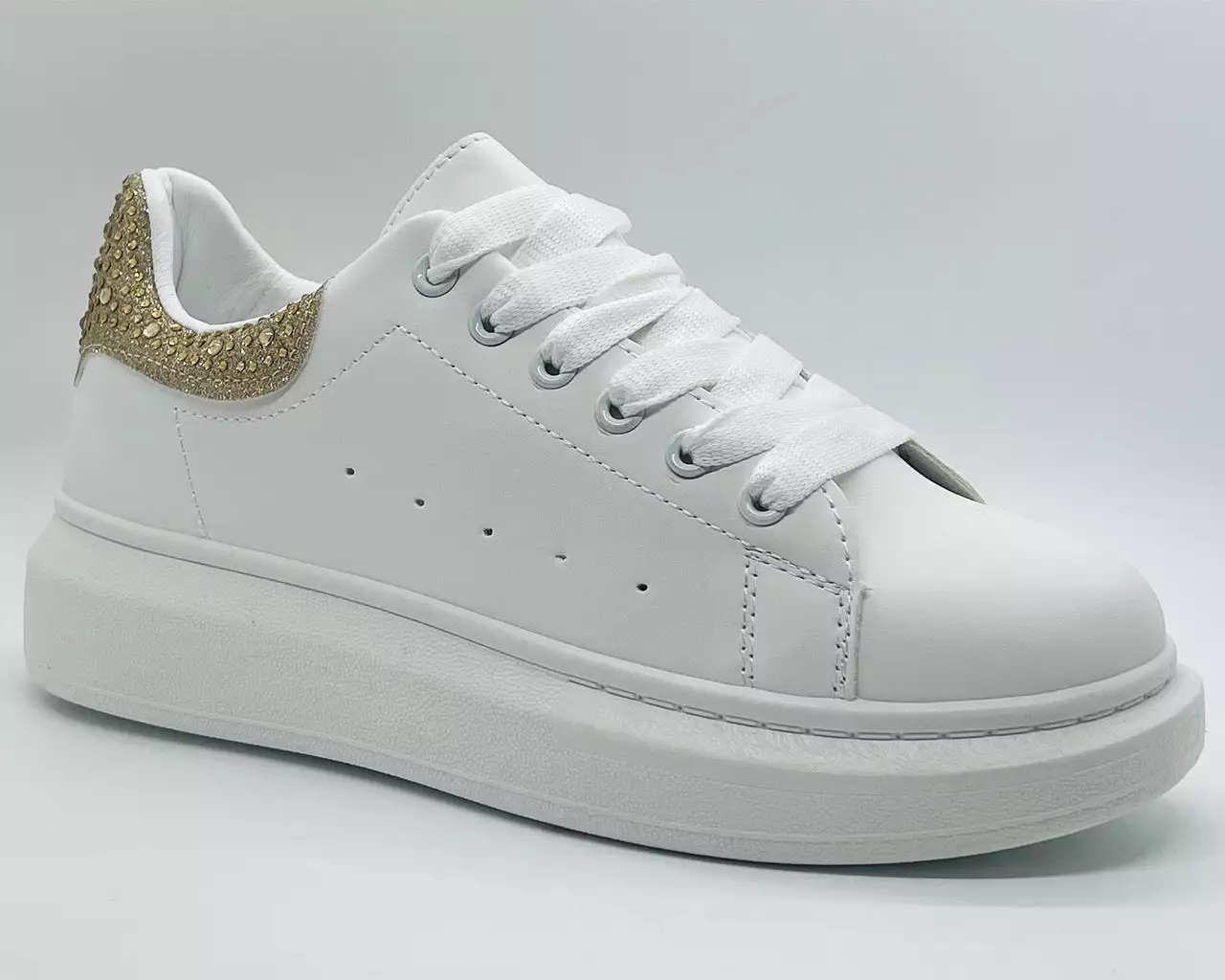 Women's Crystal Chunky Sole Lace Up Trainers