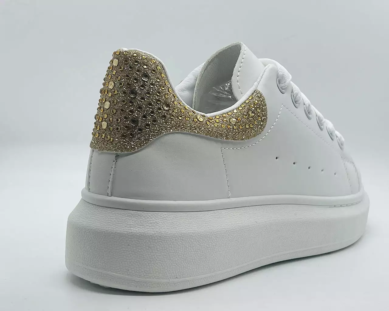 Women's Crystal Chunky Sole Lace Up Trainers