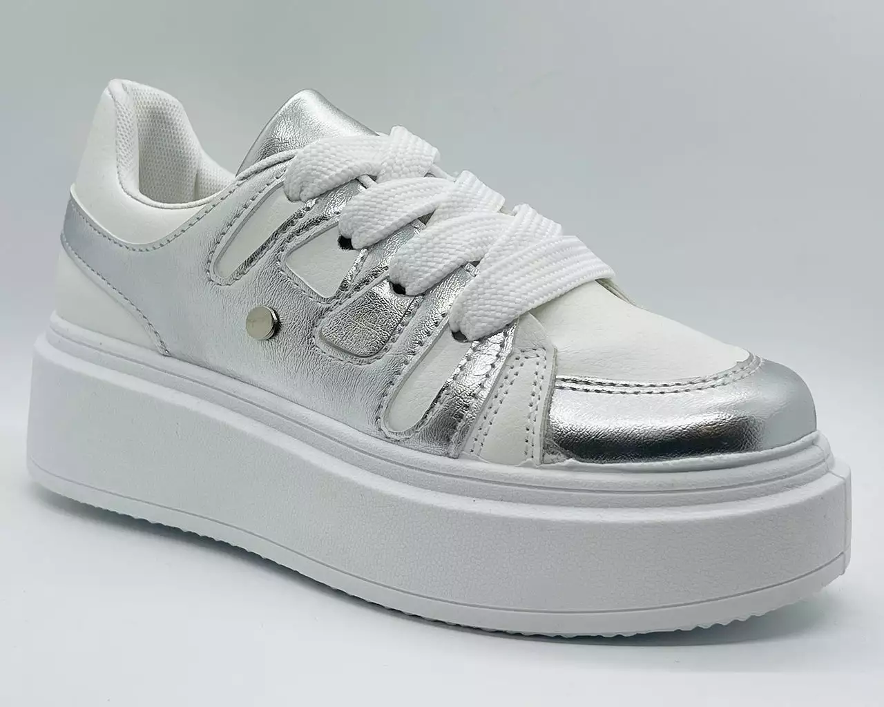 Women's Platform Colourblock Lace Up Trainers