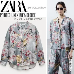 ZARA  |Linen Shirts & Blouses